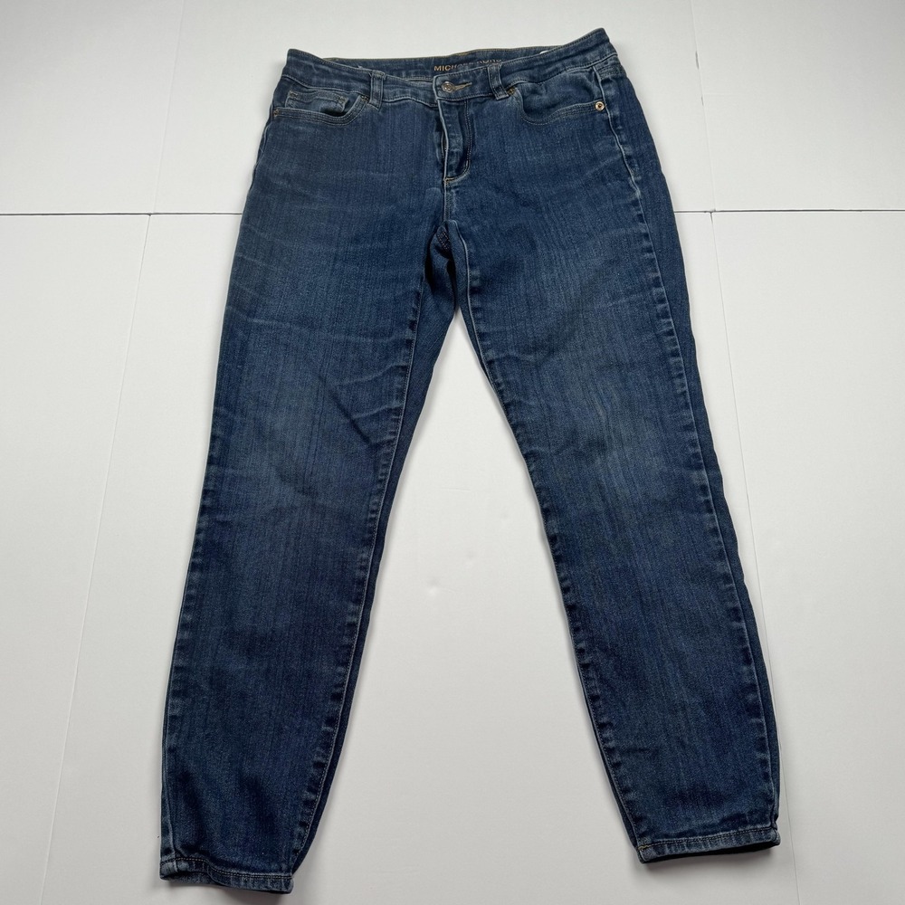 Michael Kors Jeans Womens 4P (28x25) Blue Skinny Stretch MK Logo Pocket Mid Rise